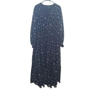 1. State Black Floral Long Sleeve Dress